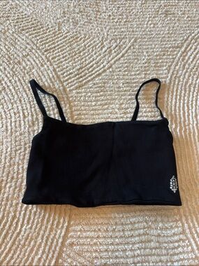 FP Movement by Free People Black Ribbed Cropped Bralette